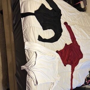 Black, White, and Red Long Sleeve Body suit’s